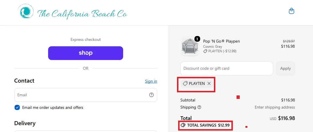 Thecaliforniabeachco 10% off coupon code